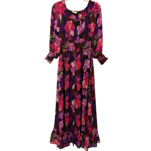 PETAL & PUP NWT Luanne Floral Off the Shoulder Long Sleeve Maxi Dress - Picture 8 of 15